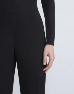Online Lafayette 148 New York Finesse Crepe Gates Side-Zip Flared Pant Navy
