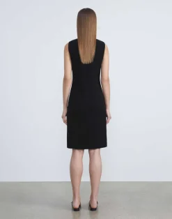New Lafayette 148 New York Finesse Crepe Sheath Dress Black
