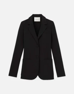 Lafayette 148 New York Finesse Crepe Three Pocket Blazer Black