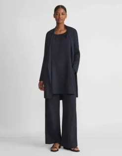 Discount Lafayette 148 New York Flora Bloom Cloqu Jacquard Viscose Riverside Pant Navy