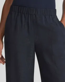 Discount Lafayette 148 New York Flora Bloom Cloqu Jacquard Viscose Riverside Pant Navy