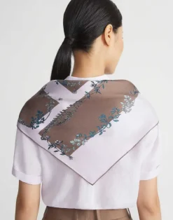 Online Lafayette 148 New York Flora Trail Print L Beam Silk Scarf Black Multi
