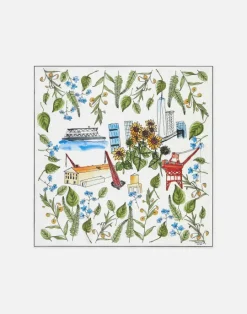 Outlet Lafayette 148 New York Gardens Of New York Print Silk Scarf White Multi