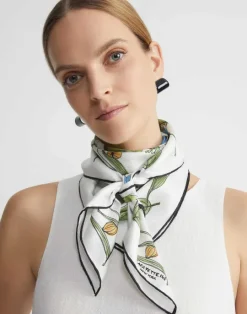 Outlet Lafayette 148 New York Gardens Of New York Print Silk Scarf White Multi