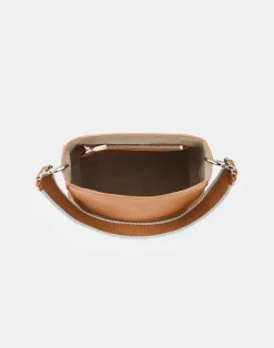 Lafayette 148 New York Grained Calfskin Leather 8 Knot Hobo—Small Cadet Khaki