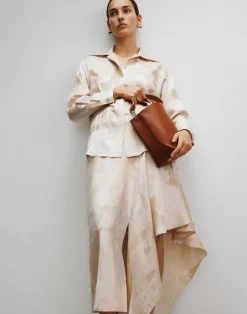 Lafayette 148 New York Grained Calfskin Leather 8 Knot Hobo—Small Cadet Khaki
