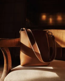 Lafayette 148 New York Grained Calfskin Leather 8 Knot Hobo—Small Cadet Khaki