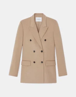 Online Lafayette 148 New York Hair Double-Breasted Trinity Blazer Camel