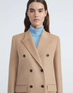 Online Lafayette 148 New York Hair Double-Breasted Trinity Blazer Camel