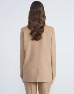 Online Lafayette 148 New York Hair Double-Breasted Trinity Blazer Camel