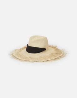 Hot Lafayette 148 New York Handwoven Straw Fringed Hat Black