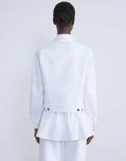 New Lafayette 148 New York L148 Denim Jacket White