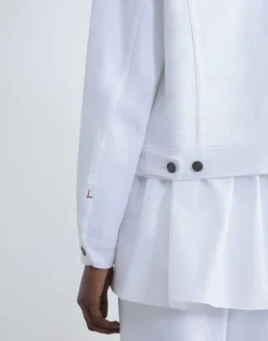 New Lafayette 148 New York L148 Denim Jacket White