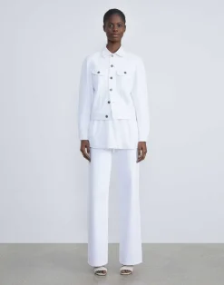 New Lafayette 148 New York L148 Denim Jacket White