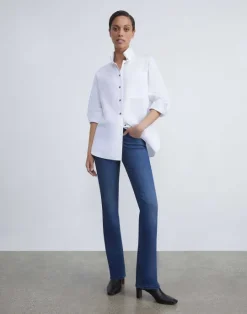 Outlet Lafayette 148 New York L148 Denim Mercer Kick-Flare Jean Empire Indigo
