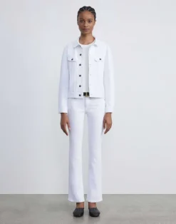 Lafayette 148 New York L148 Denim Mercer Kick-Flare Jean Washed Plaster