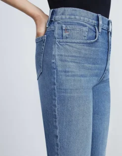 Sale Lafayette 148 New York L148 Denim Mott Flared Ankle Jean Faded Skyline