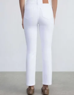 Lafayette 148 New York L148 Denim Reeve Straight Jean Washed Plaster