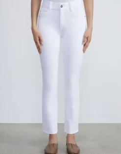 Lafayette 148 New York L148 Denim Reeve Straight Jean Washed Plaster