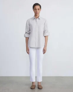 Lafayette 148 New York L148 Denim Reeve Straight Jean Washed Plaster