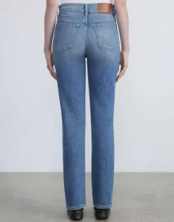 Clearance Lafayette 148 New York L148 Denim Reeve Straight Jean Faded Skyline