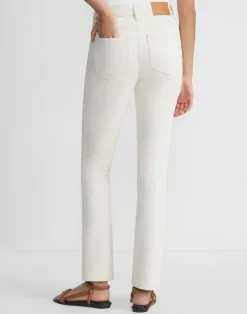 Discount Lafayette 148 New York L148 Denim Reeve Straight Jean Washed Ecru