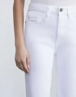 New Lafayette 148 New York L148 Denim Wyckoff Wide-Leg Cropped Jean Washed Plaster