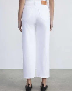 New Lafayette 148 New York L148 Denim Wyckoff Wide-Leg Cropped Jean Washed Plaster