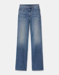 Lafayette 148 New York L148 Denim Wyckoff Wide-Leg Jean Faded Skyline