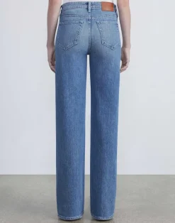 Lafayette 148 New York L148 Denim Wyckoff Wide-Leg Jean Faded Skyline