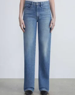 Lafayette 148 New York L148 Denim Wyckoff Wide-Leg Jean Faded Skyline