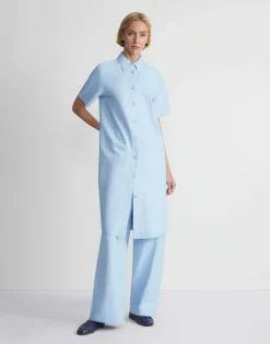 New Lafayette 148 New York Lambskin Leather Riverside Pant Ice Water
