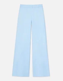 New Lafayette 148 New York Lambskin Leather Riverside Pant Ice Water