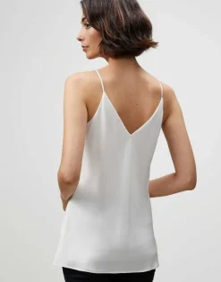 Outlet Lafayette 148 New York Lightweight Sandwashed Silk Bias Tank Cloud