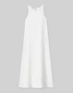 Lafayette 148 New York Linen A-Line Maxi Dress White