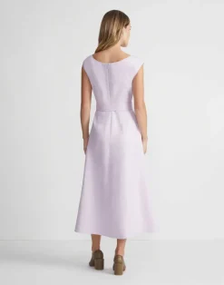 Best Lafayette 148 New York Linen Fit & Flare Midi Dress Dried Blossom