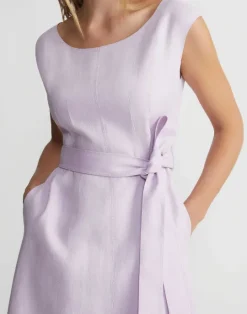 Best Lafayette 148 New York Linen Fit & Flare Midi Dress Dried Blossom