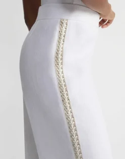 Hot Lafayette 148 New York Linen Hand Crochet Sullivan Pant White