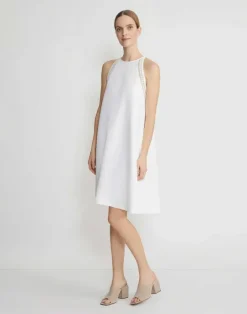 Discount Lafayette 148 New York Linen Hand Crochet Swing Dress White