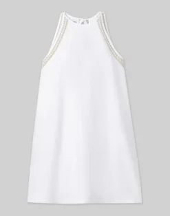 Discount Lafayette 148 New York Linen Hand Crochet Swing Dress White