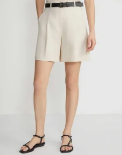 Online Lafayette 148 New York Linen Jefferson Pleated Short Ink