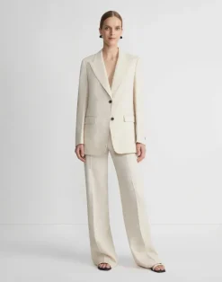 Lafayette 148 New York Linen Peak Lapel Blazer Pebble