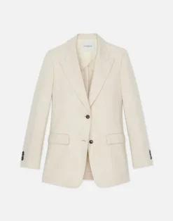 Lafayette 148 New York Linen Peak Lapel Blazer Pebble
