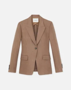 Hot Lafayette 148 New York Linen Single Button Cutaway Blazer Deep Acorn