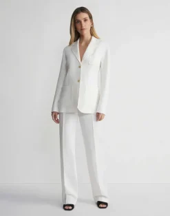 Clearance Lafayette 148 New York Linen Three Pocket Blazer White