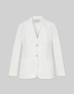 Clearance Lafayette 148 New York Linen Three Pocket Blazer White