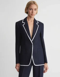Best Lafayette 148 New York Linen Tipped Blazer Ink