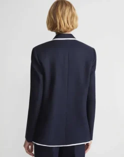 Best Lafayette 148 New York Linen Tipped Blazer Ink