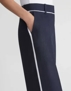 Clearance Lafayette 148 New York Linen Tipped Sullivan Pant Ink