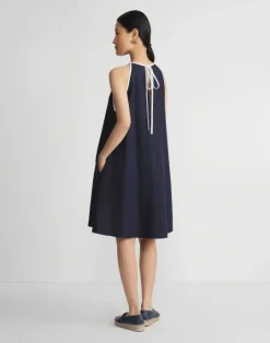 Best Lafayette 148 New York Linen Tipped Swing Dress Ink